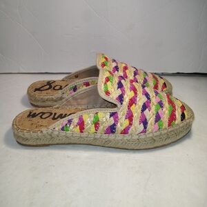 Sam Edelman Kerry Espadrilles Slip On Mules Sandals Shoes Women's sz 6.5M.
